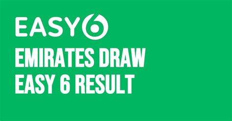 emirates draw easy 6 results history